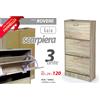 G SCARPIERA MODERNA 3 ANTE 6 DIVISORI LEGNO NOCE OLMO ROVERE SBIANCATO h120*63*24