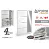 G SCARPIERA BASSA 4 ANTE + SPECCCHIO ARMADIO SLIM SALVASPAZIO MODERNA 160* 99*24cm