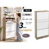 G SCARPIERA 3 ANTE 2 VANI + CASSETTO SLIM SALVASPAZIO ROVERE BIANCA 125*60*24 cm