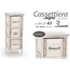 G CASSETTIERA SLIM SALVASPAZIO 3 CASSETTI COMODINO LEGNO GREZZO Country 62*26*32