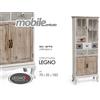 G MOBILE CREDENZA VETRINA ANTICATO CASSETTIERA ARMADIO MARRONE BIANCO 183*70*30 cm