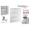 G SCARPIERA BASSA ARMADIO SLIM SALVASPAZIO LEGNO MODERNA BIANCA TOTAL 122*99*24