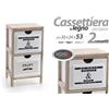 G CASSETTIERA COMODINO 2 CASSETTI LEGNO BIANCO MARRONE CLASSICO MODERNO 53*30*24