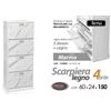 G SCARPIERA 4 ANTE MARMO COLOR MODERNA SLIM DOPPIA SALVASPAZIO LEGNO H150*L63*P24