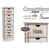 G CASSETTIERA 5 CASSETTI BIANCO LEGNO SLIM SALVASPAZIO HOME FAMILY 108*36*28 cm