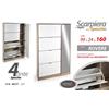 G SCARPIERA BASSA 4 ANTE + SPECCCHIO ARMADIO SLIM SALVASPAZIO ROVERE 160* 99*24 cm