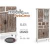 G MOBILE CREDENZA VETRINA ANTICATO CASSETTIERA ARMADIO MARRONE BIANCO 183*70*30 cm