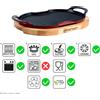 AETERNUM GRUPPO BIALETTI PIASTRA PIATTO GHISA OVALE 36X26 BASE LEGNO BISTECCHIERA PESCE VERDURE CARNE