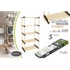 G SCAFFALE MODULARE 5 RIPIANI LEGNO CUCINA BAGNO INGRESSO MODERNO 117*28*56 cm