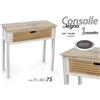 G SCRIVANIA SCRITTOIO CONSOLLE TAVOLO LEGNO BIANCO MARRONE CASSETTO NATU h75*30*75