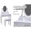 G CONSOLLE TAVOLO POSTAZIONE TRUCCO SPECCHIO SGABELLO LEGNO SHABBY 80*40*136CM