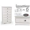 G CASSETTIERA SALVASPAZIO 6 CASSETTI SETTIMINO SHABBY CHIC BIANCO GRIGIO 95*55*30