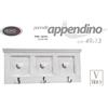 G APPENDINO DA PARETE CUORE APPENDIABITI MURO LEGNO GANCI SHABBY CHIC BIANCO 43*19