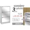 G SCARPIERA SPECCHIO SLIM 3 ANTE 120*63*24cm DOPPIA PROFONDITà SALVASPAZIO MODERNA