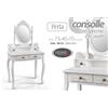 G TAVOLO CONSOLLE TRUCCO SPECCHIO SPECCHIERA LEGNO BIANCO PERLA 75*40*H70