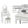 G TAVOLO TRUCCO TOLETTE CONSOLLE SGABELO SPECCHIO LEGNO BIANCA SHABBY 70*40*130CM