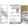 G SCARPIERA SPECCHIO SLIM 5 ANTE 180*62*24cm DOPPIA PROFONDITà SALVASPAZIO MODERNA