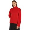 Tommy Hilfiger Pullover Donna Wool Blend Mock-Neck Pullover in Maglia, Rosso (Fireworks), XL