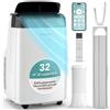 SereneLife Condizionatore Portatile 7000 BTU, Climatizzatore Portatile, Pinguino Condizionatore con WiFi, Deumidificatore, Ventilazione, Telecomando, Kit Finestra, Silenzioso, Casa, Ufficio, Scuola