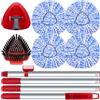 Fatmass Spin Mop testa e spazzola di ricambio per RinseClean 2-Tank System, 4 testine di sostituzione, 1 manico mocio, 1 base mocio e 1 base mocio scrub Brush Combo Set