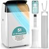 SereneLife Condizionatore Portatile 12000 BTU con WiFi e Riscaldamento, Climatizzatore Portatile con Deumidificatore, Ventilatore, Kit Finestra, Modalità Notte, Pinguino Condizionatore, Casa