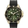 Timex Harborside Coast TW2Y05300 - Orologio da uomo da 44 mm, cinturino sintetico nero con quadrante verde e cassa color oro