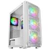 Mars Gaming MC-KX, Torre Gaming E-ATX Premium, Sistema CPU FREEZER, 5 Ventole ARGB Ultra-silenziose, Controller ARGB e Controller RF, Frontale Mesh, Bianco