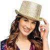Boland - Cilindro, misura 59 cm, cappello da festa glitterato per costumi, Carnevale e feste a tema