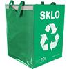 SIXTOL SORT EASY GLASS | Borsa Verde per Raccolta Differenziata Vetro 36 L 30x30x40 cm | Compatibile con Sistema di Smistamento Rifiuti
