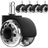 Vortix Sedia da ufficio con ruote 11 mm x 22 mm, set da 5 ruote per sedie da ufficio, s