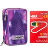 Seven Astuccio Scuola 3 Zip Completo + 12 Pastelli a Colori