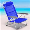 Bakaji Spiaggina Sedia Prendisole Pieghevole Mare Spiaggia Sdraio Reclinabile Blu
