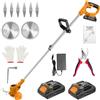 JYGMPRO Decespugliatore a Batteria Tagliabordi a Batteria 21V con 2 Batterie 2.0Ah