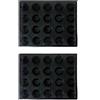 No 2X Stampo Nel Silicone Un 20 Fori Cake T Pizza Modello Round Bread Hamburg3331