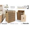 G 2 CESTE SET PORTABIANCHERIA VESTITI COPERCHIO LEGNO BEIGE RETTANGOLARI 52-47cm