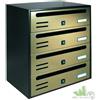 ALUBOX CASSETTA POSTALE BLOCCHIERA POSTA ORIZZONTALE 4 POSTI ORO 38,5x25x43h