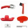 6 Pieces Set Toelettatura Cavalli Rosso e Argento Kit Pulizia Cavalli