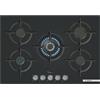 Bosch PPQ7A6I10 Serie 6, Piano cottura a gas, 75 cm, Vetro temperato, Manopole magnetiche removibili, Flame Select, Nero, Nero Vetro