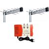 WEB Kit antenna TV DVB-T2 con 2 antenne UHF e centralina