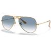 Ray-Ban Ray Ban 3025 Aviator 001/3F Occhiali da Sole Oro/Azzurro Sfumato