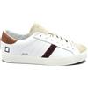 D.A.T.E. Scarpe Uomo Tg 45 Sneakers HILL LOW CALF WHITE-CUOIO bianco cuoio pelle
