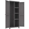 TERRY Armadio da Esterno Portascope in Resina 68x39x170 cm Tortora Wood