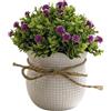 Gypsophila Composizione Fiori Finti con Fiocco in Corda per Mensola Tavolo Stile