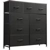 WLIVE Cassettiera 9 cassetti CAB-9BC, 29,8 x 94,6 x 102,6 cm, nero - N