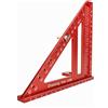Squadra 3D da Falegname Rosso Righello Triangolare con Tacche Angolari