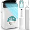 SereneLife Condizionatore Portatile 16000 BTU, Climatizzatore Portatile, Pinguino Condizionatore 4-in-1 con Riscaldamento, Deumidificatore, Ventola, Modalità Sonno, fino a 32,5 m², Casa, Ufficio