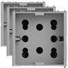 4box - Presa da Incasso Side Compatibile con Vimar® Plana™. 3 Prese in 1: permette di collegare una spina schuko o due spine 10/16A. Occupa due soli moduli. Facile da installare. Colore Silver