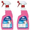 SANITEC igiene sicura Sanitec, Sanialc, Detergente Universale, Profumato, a Base Alcolica per Pulire e Sgrassare Senza Risciacquare e Senza Lasciare Aloni, Asciuga Velocemente, 100% Made in Italy, Flacone 750 ml