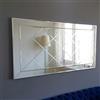 Dmora Specchio Neline 130x65h cm Argento Dettagli Geometrici Forma Rettangolare, Tipologia a Parete
