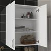 Dmora Mobile Pensile Komono 70x90h cm Bianco 2 Ripiani 2 Ante, 3 Vani